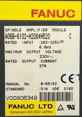 A06B-6102-H206#H520 | FANUC Spindle Amplifiers A06B-6102-H206#H520 | FANUC Spindle Amplifiers